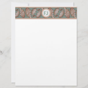 Lettre En-tête de la bordure en feuilles de chêne