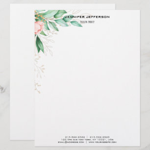 Lettre En-tête de lettres florales modernes et élégant