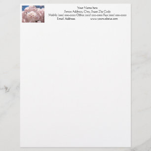 Lettre En-tête Fleurs de Cerisier Rose Personnalisé
