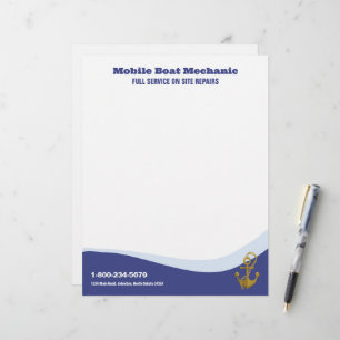 Lettre En-tête mécanique de bateau mobile