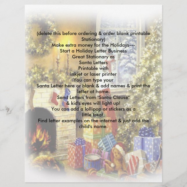 Lettre en-tête Père Noël de Noël (Devant)