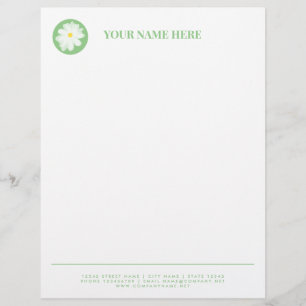 Lettre En-tête simple floral d'affaires avec logo de fleu