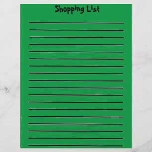 Lettre En-tête verte de la liste d'achat