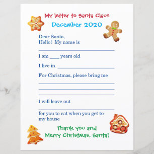 Lettre enfant personnalisable à Père Noël