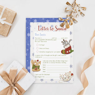 Lettre Enfants de Noël à Père Noël Carte de vacanc
