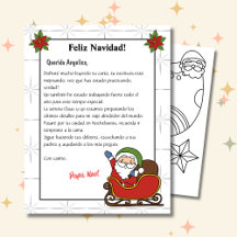Lettre espagnole de Père Noël White Carta a Papá N