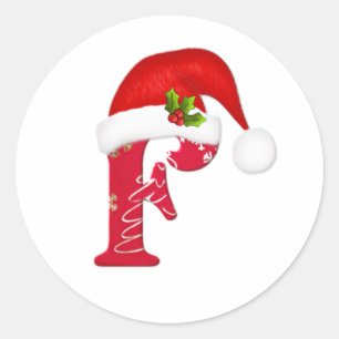 Lettre F, autocollant de monogramme de Noël de