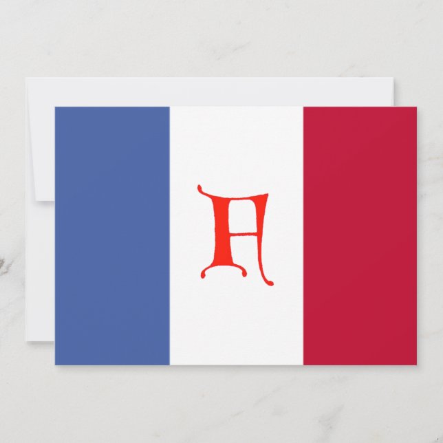 Lettre F Carte d'invitation française (Devant)