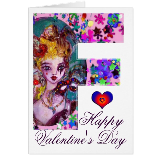 LETTRE F MONOGRAMME DE MASQUÉRADE VALENTINE VÉNÉTI (Devant)