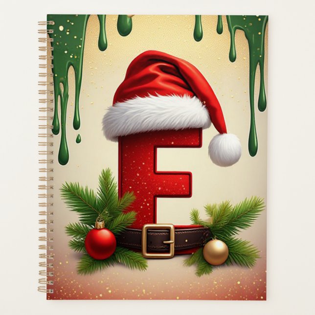 Lettre F monogramme de Santa avec accent de Noël � (Devant)