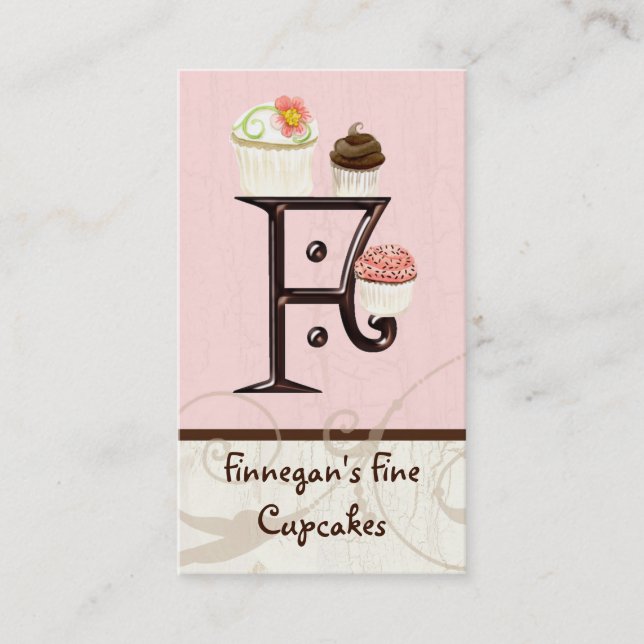Lettre F Monogramme Dessert Boulangerie Cartes de  (Devant)