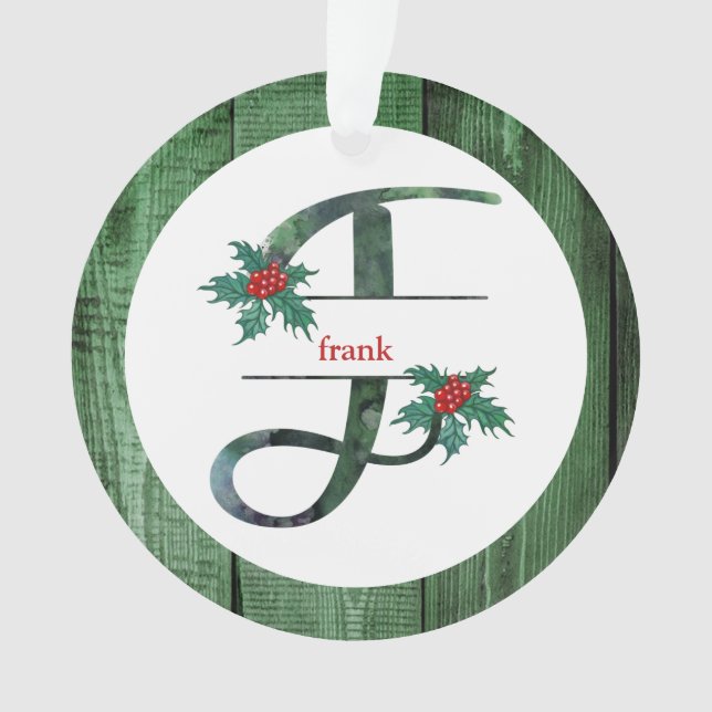 *~* Lettre F PHOTO DE Noël Rustic Wood AP44 (devant)