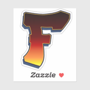 Lettre F - Sticker pour les flammes