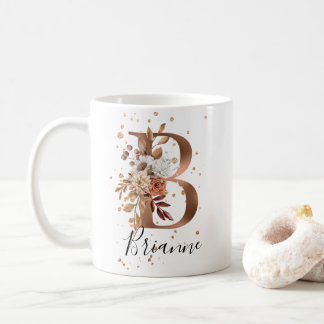 LETTRE FLEURIE DE COCOPIE B MONogramme Café Mug