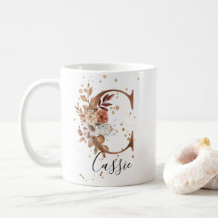 LETTRE FLEURIE DE COCOPIE C MONogramme Café Mug