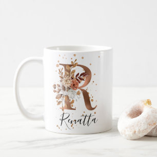 LETTRE FLEURIE DE COCOPIE R MONogramme Café Mug