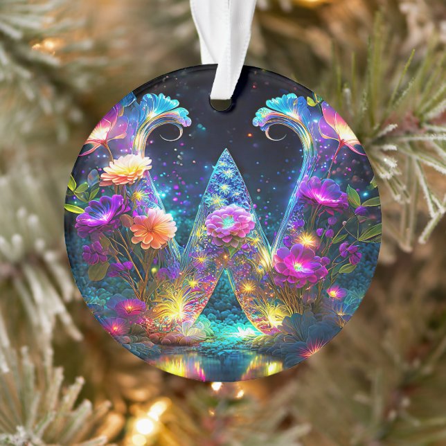 Lettre florale brillante W (Arbre)