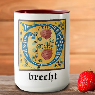 LETTRE Florale Médiévale ÉCLAIRÉE O MONogramme Mug