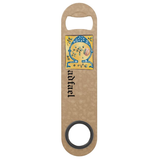 Lettre Florale médiévale illuminée C Monogramme (Devant)