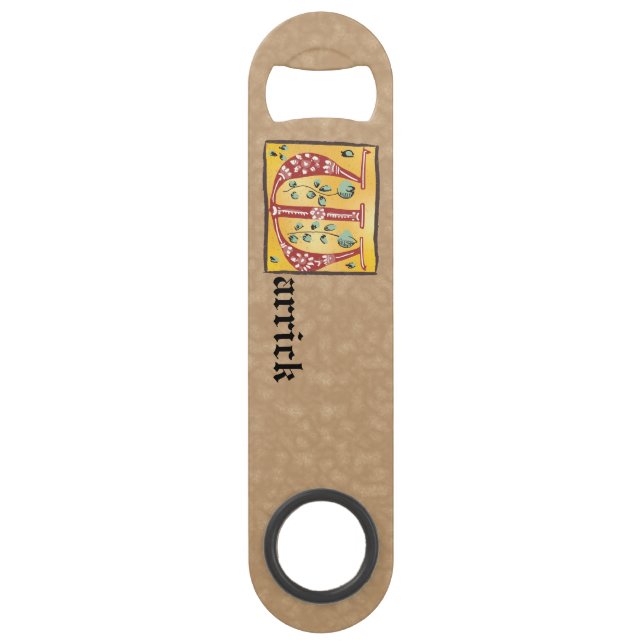 Lettre Florale médiévale illuminée W Monogramme (Devant)