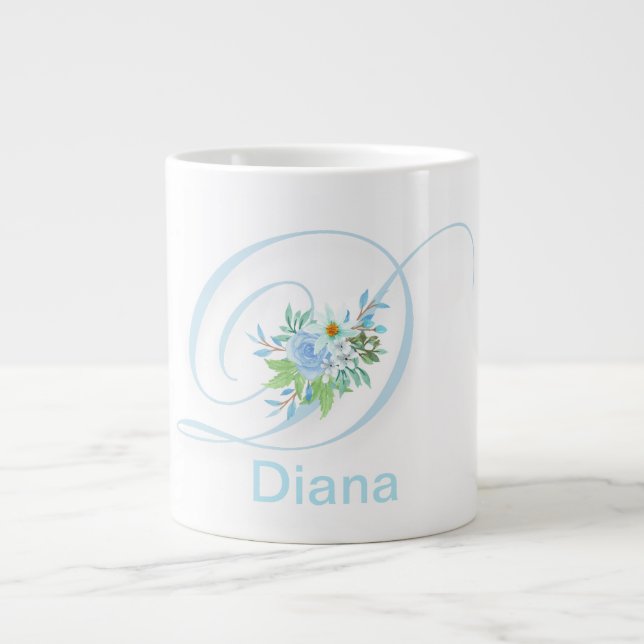 Lettre florale Monogramme moderne Café initial Mug (Devant)