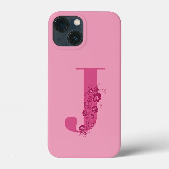 LETTRE Florale MOYENNE J coque iphone (Verso)