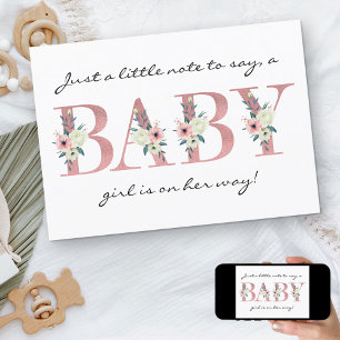 LETTRE Florale Pretty Rose Faire-part Grossesse