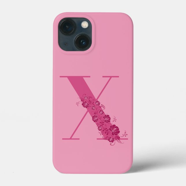 LETTRE Florale rose monogramme X coque iphone (Verso)