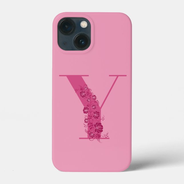 LETTRE Florale rose monogramme Y coque iphone (Verso)