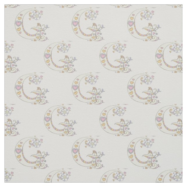 LETTRE G monogramme texte décoratif tissu personna (Échantillon)