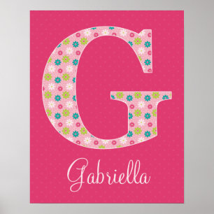 Lettre G Poster initial alphabet pour fille