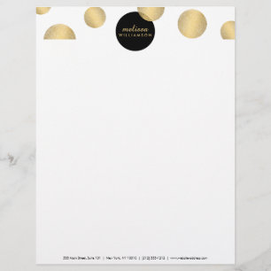 Lettre Glamour noir et or et en-tête de la beauté