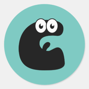 LETTRE GOogY C Sticker Rond Classique