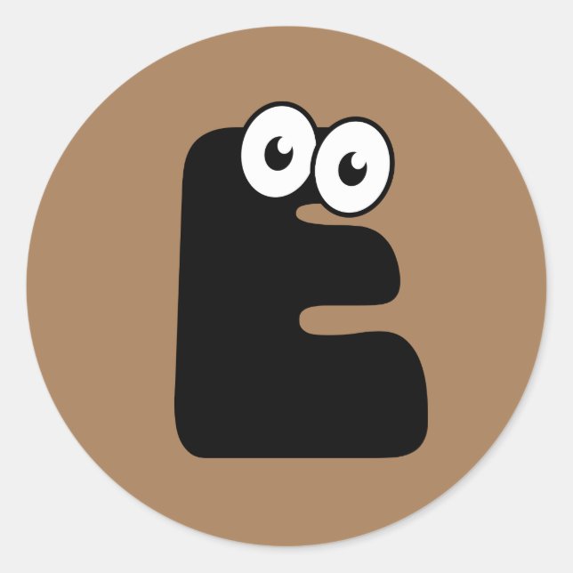 LETTRE GOogY E Sticker Rond Classique (Devant)