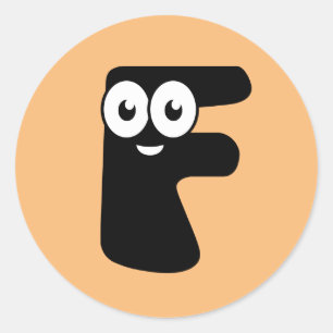 LETTRE GOogY F Sticker Rond Classique