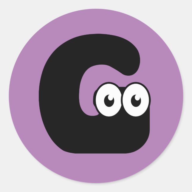 LETTRE GOogY G Sticker rond classique (Devant)