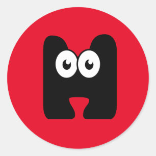 LETTRE GOogY H Sticker Rond Classique