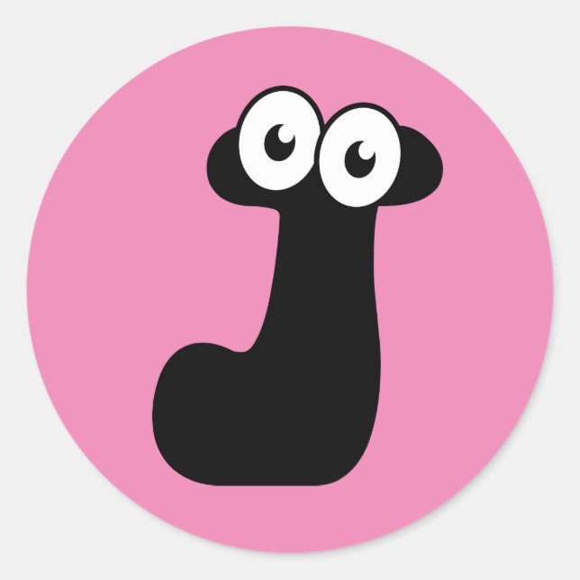 LETTRE GOogY J Sticker Rond Classique (Devant)