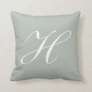 Lettre H Coussin de monogramme gris argenté