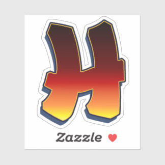 Lettre H - Sticker pour flammes