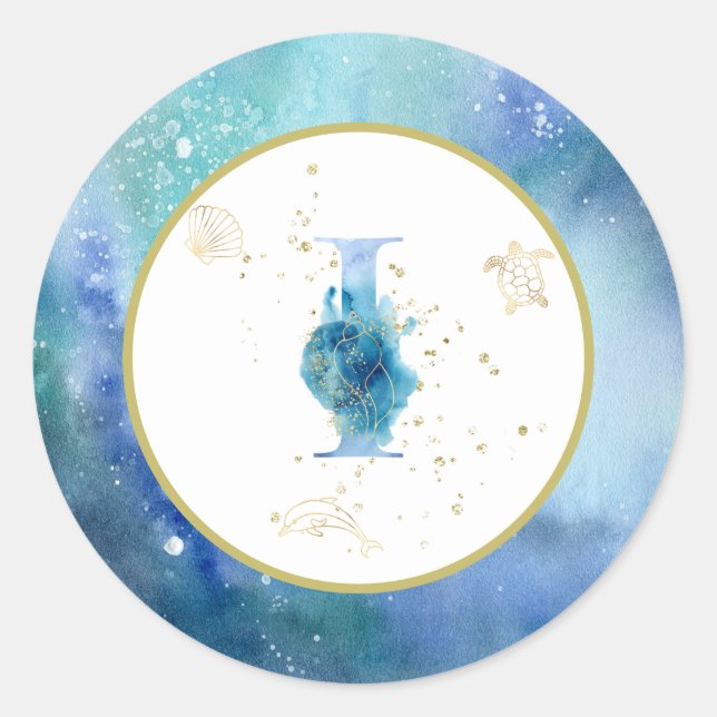 *~* LETTRE I - Autocollant d'enveloppe de plage na (Devant)