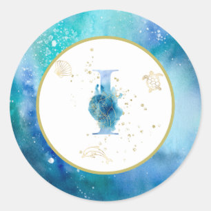 *~* LETTRE I - Autocollant d'enveloppe de plage na