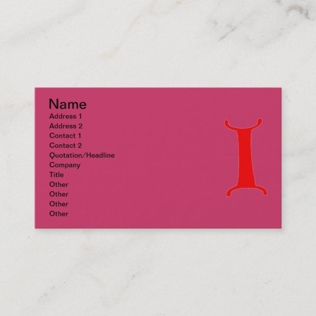 Lettre I Carte de visite (Devant)