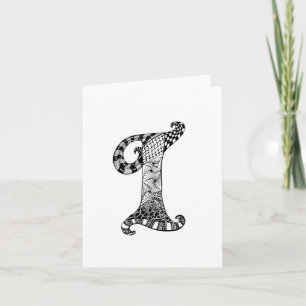 Lettre I Monogramme en noir et blanc