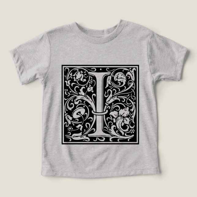 Lettre I Monogramme médiéval Art Nouveau (Design Recto)