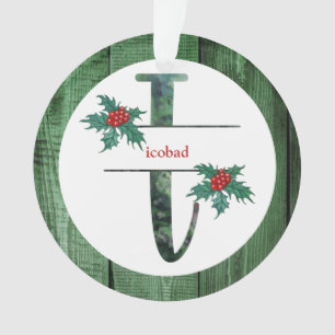 *~* LETTRE I PHOTO DE Noël Bois rustique AP44