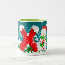 Lettre initiale de Noël Snowman Monogram Mug