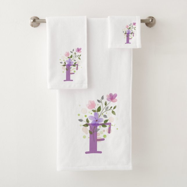 Lettre Initiale F Plus Design Floral Ensemble De S (En situation)