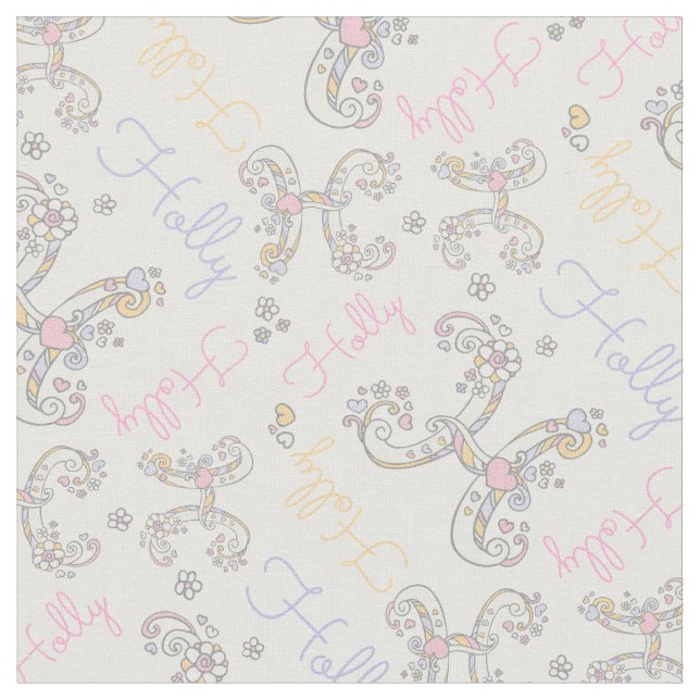 Lettre initiale H Tissu de nom Holly (Fermer)
