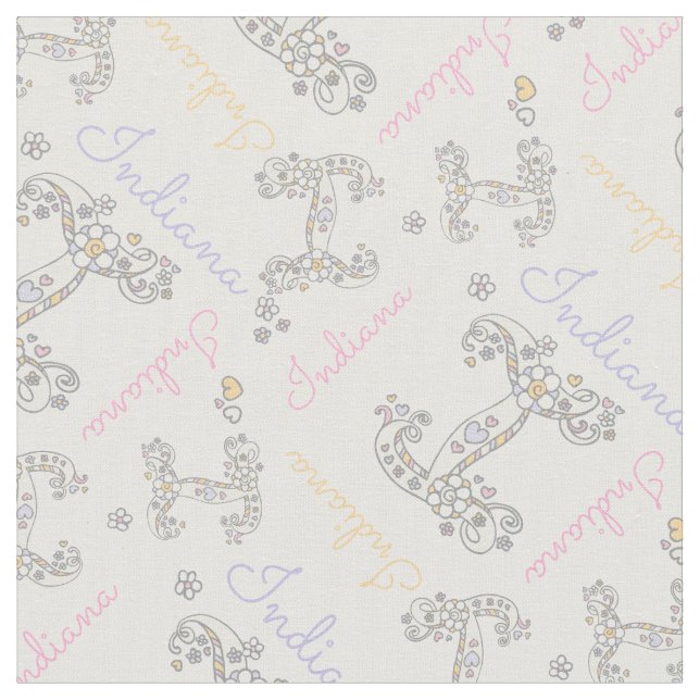 Lettre initiale I personnalisé tissu de nom Indian (Fermer)